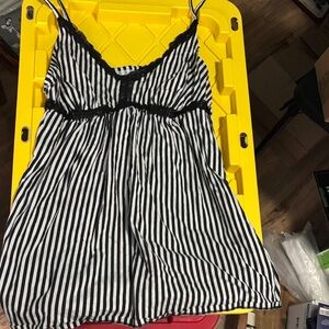 Black and White Striped Camisole sleep wear